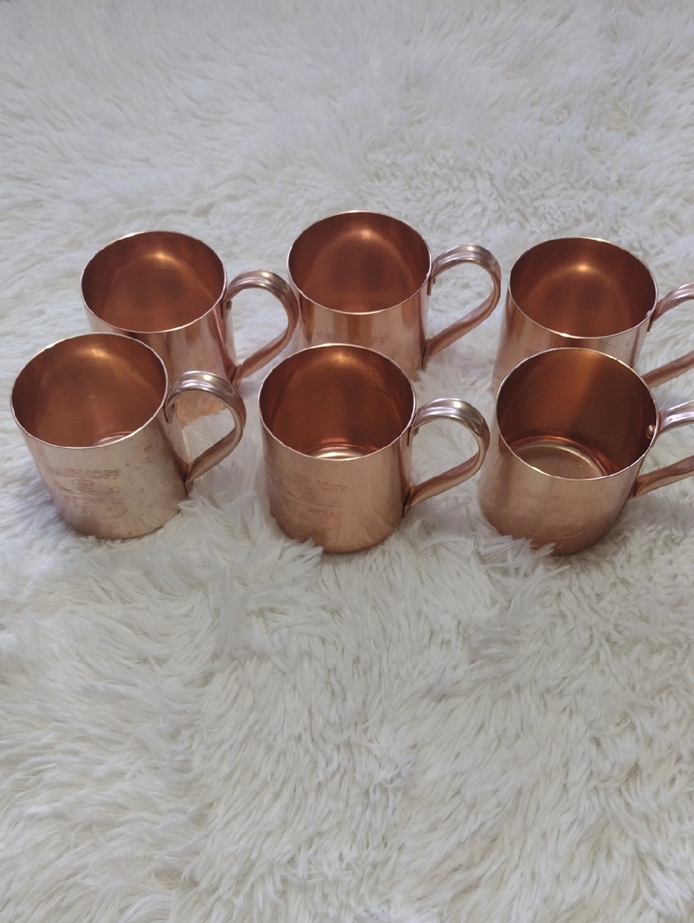 Vintage Premium Copper Moscow Mule Mugs - Set of 6